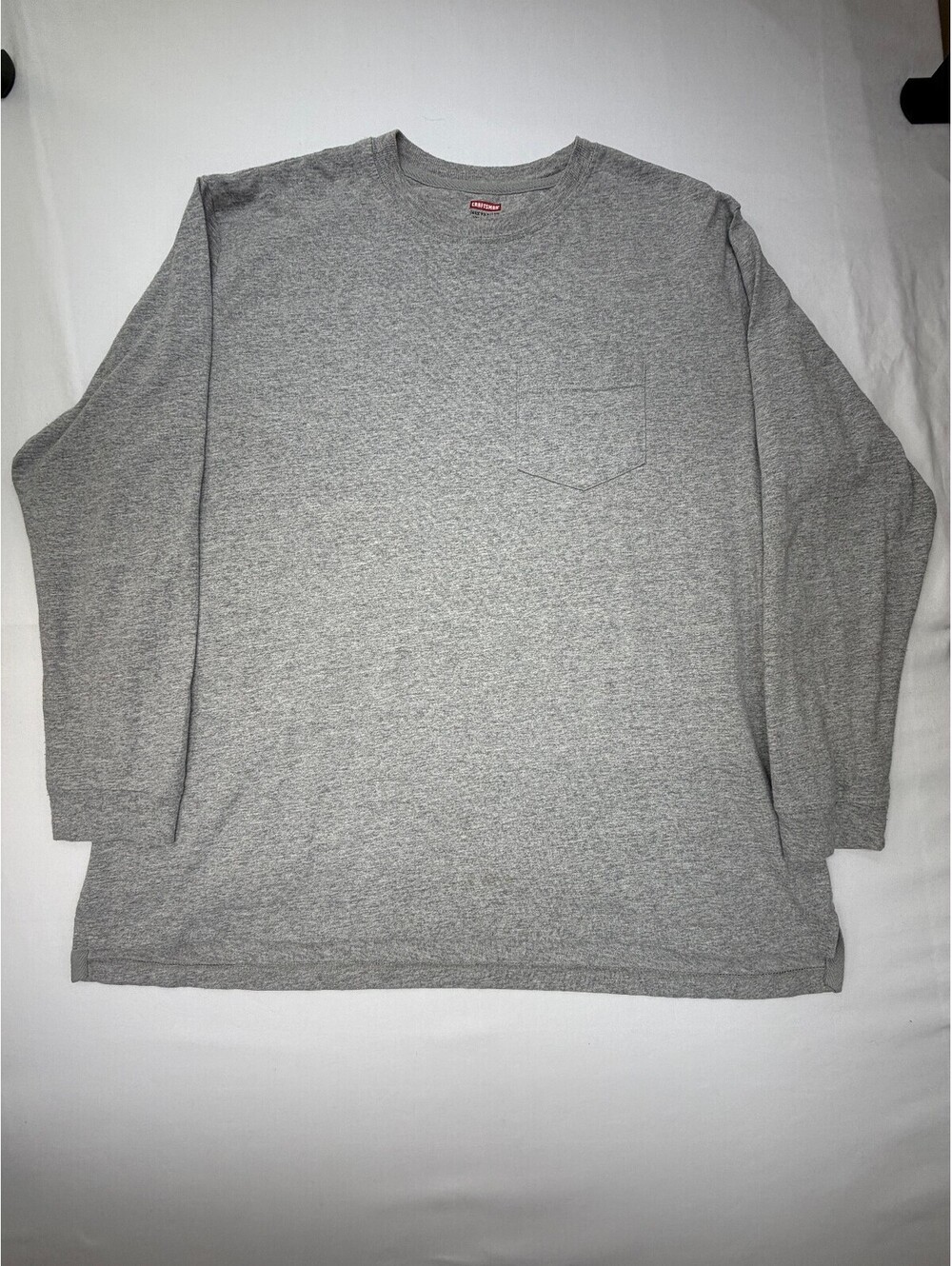 Craftsman Men's Long Sleeve Shirt Pullover Pocket Crew Neck Size XXL Grey